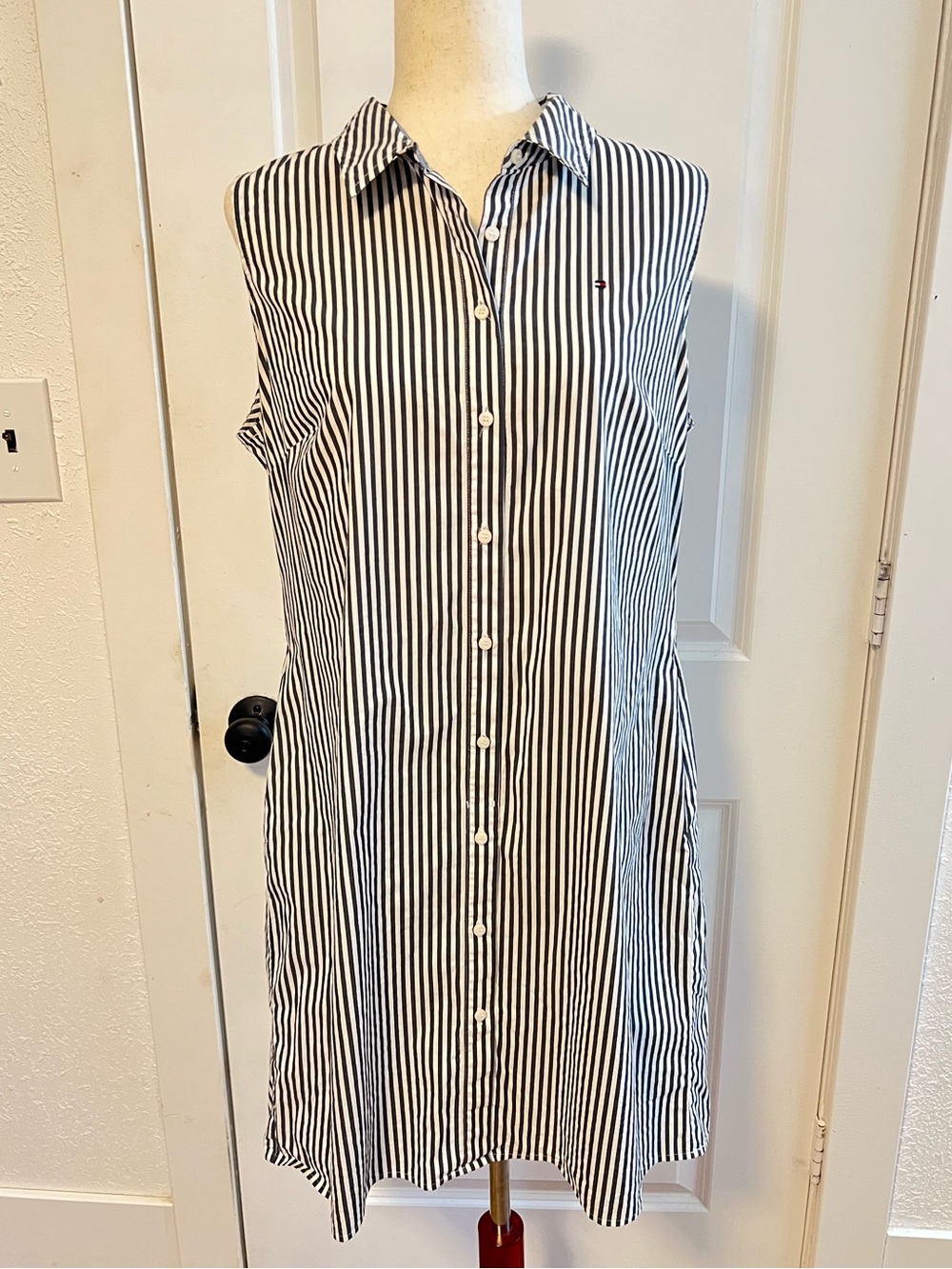 Tommy Hilfiger Sleeveless Striped Shirt Dress